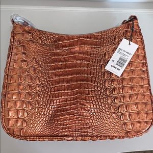 Brahmin Women’s Brown Croc Embossed Leather Bag